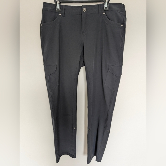 Kuhl Freeflex Roll Up Cargo Hiking Pant Women's Size 16 Reg Dark Gray Gorpcore - Picture 1 of 15